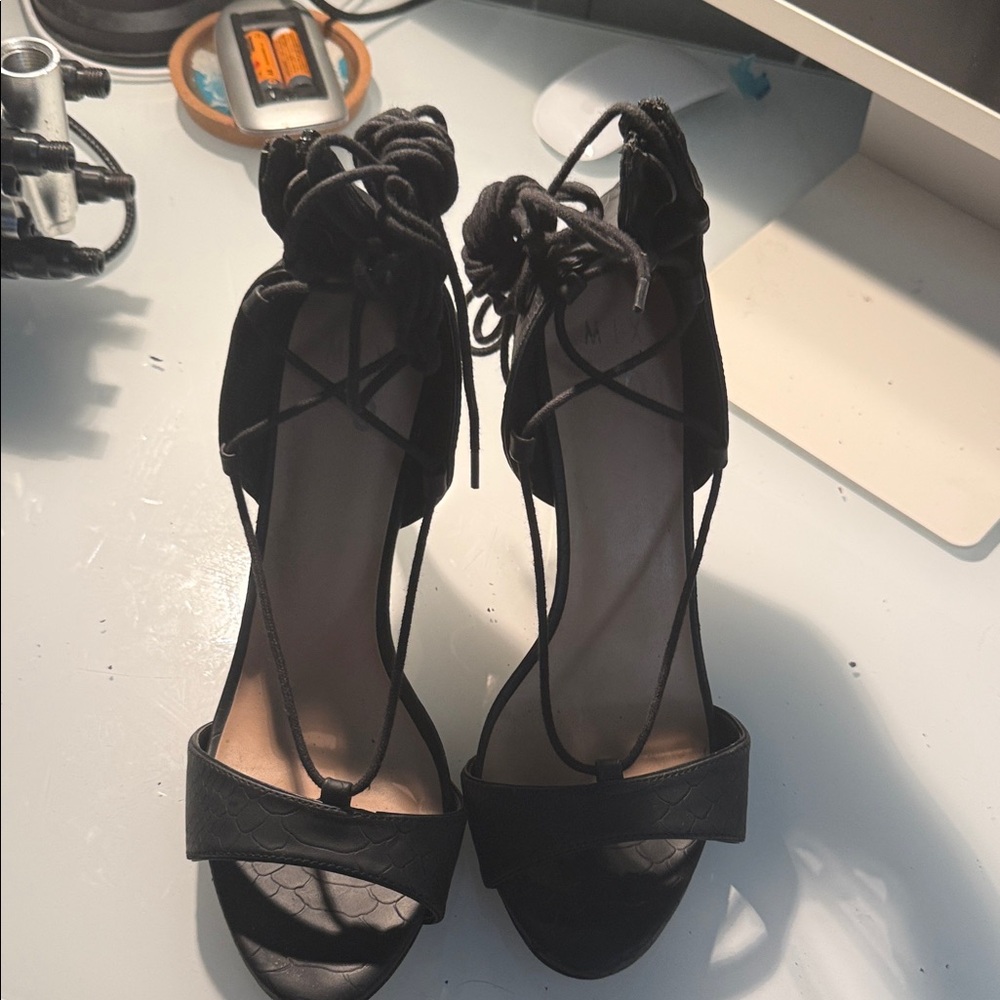 Mix No. 6 Black Strappy Heels